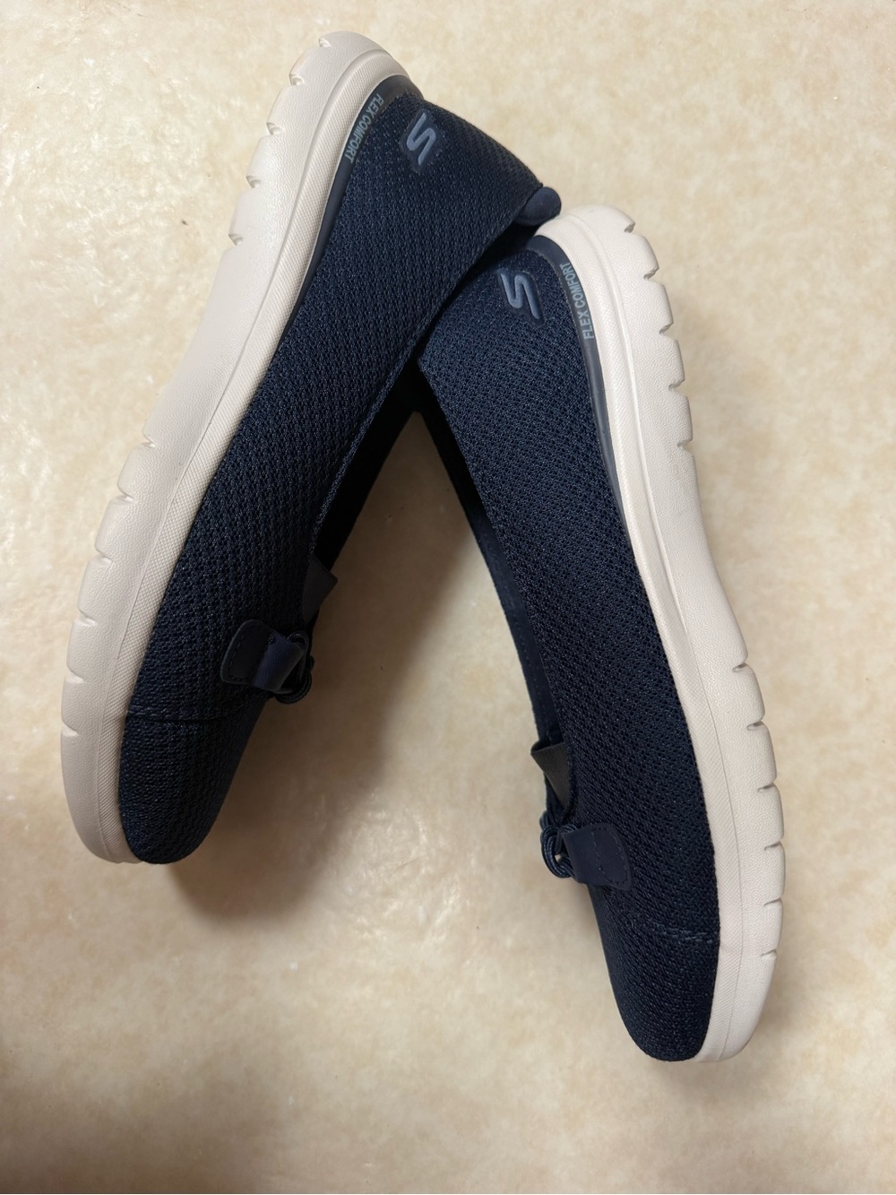 Navy blue Skechers On-the-GO Flex - Peony slip-on shoes 81/2 - Picture 3 of 8